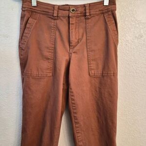 A New Day Super-Soft Stretch Elastizado Burnt Orange Cotton Pants: Comfy Fit